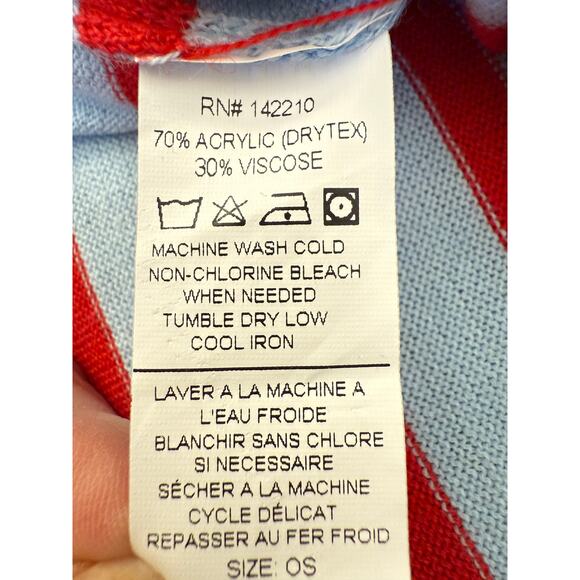 MERSEA Tide Blue /  Cherry Red Amour Sweater With Heart Patch One Size - Picture 9 of 11